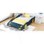 Lit plateforme double en forme de voiture de course avec roues et rangement, bleu foncé et jaune-1111233848-1111233829
