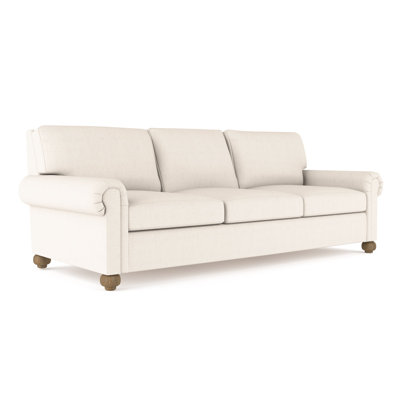 Leroy Rolled Panel-Arm Sofa with Bun Feet