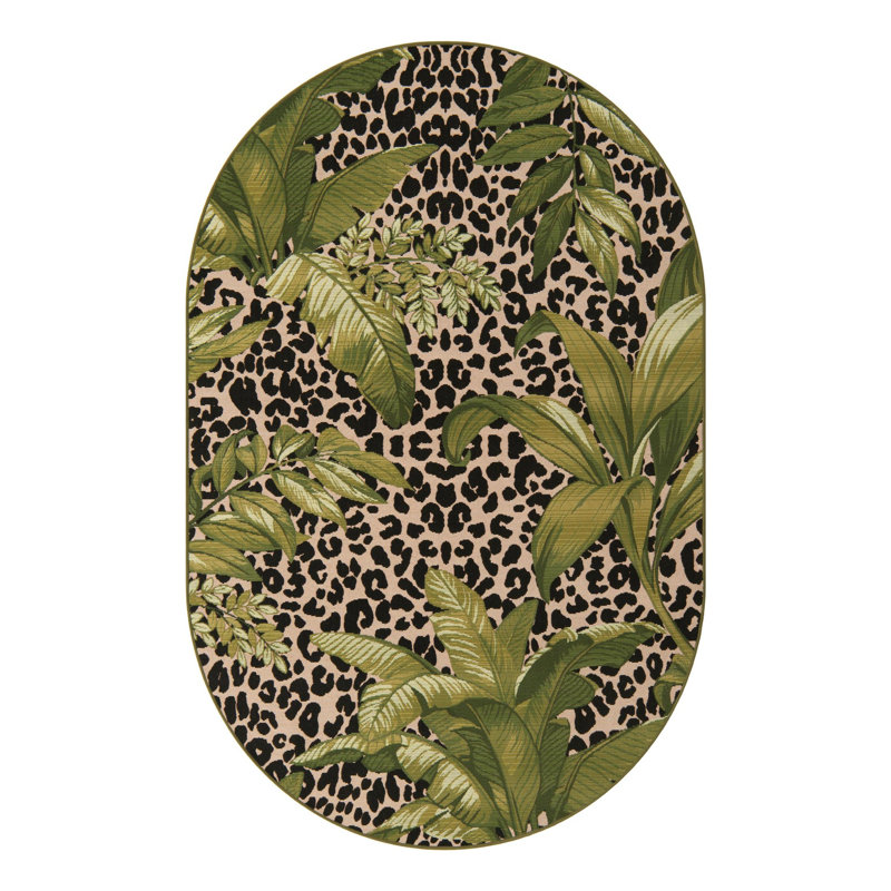 Tapis d'extérieur moderne Asuna, Ovale 2 pi 2 po x 3 pi 1 po