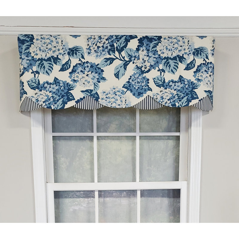 Cantonnière festonnée 50 po Summerwind Petticoat, Porcelaine bleue