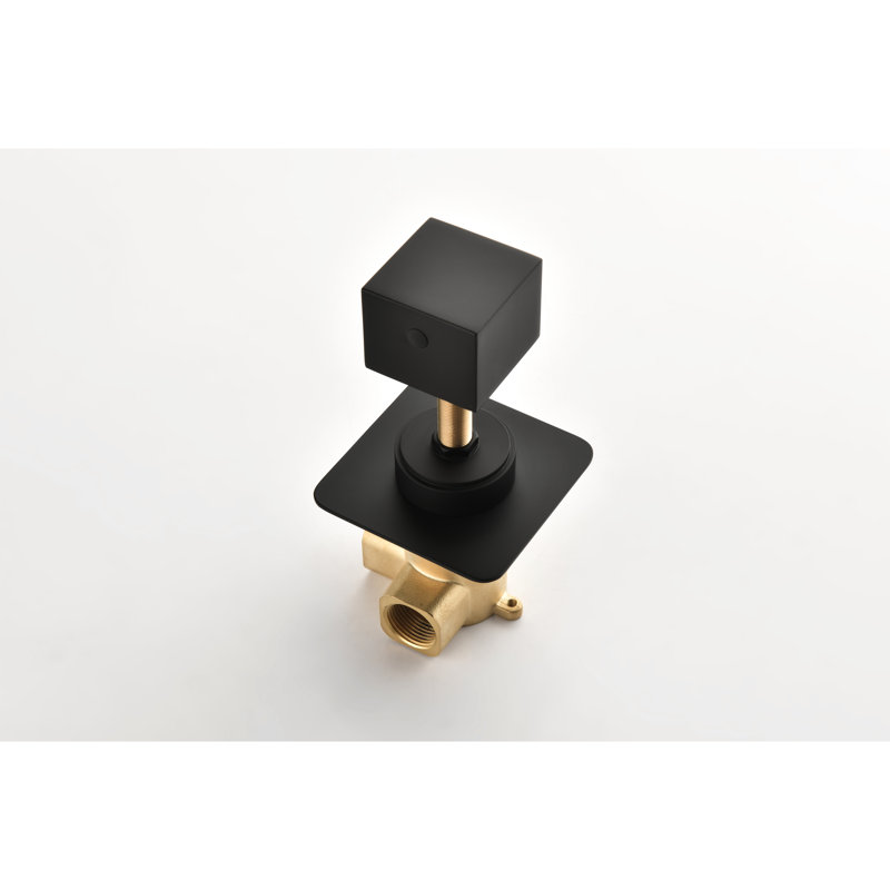 Shower Flow Regulating Controller Adjuster Valve - 3/4" Matt Black, Cast Metal, Brass, Extra High Flow, Adjustable Handle For Precise Control Volume Water