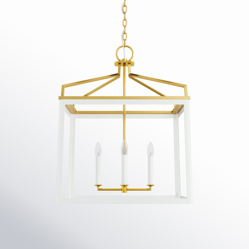 Carlow 4 - Light Chandelier, Matte White, 18.375" H x 13.5" W x 13.5" D