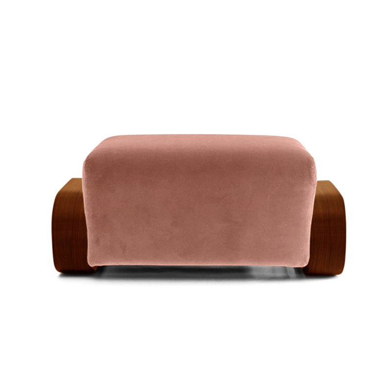 Cayenne Ottoman, Cameo Velvet