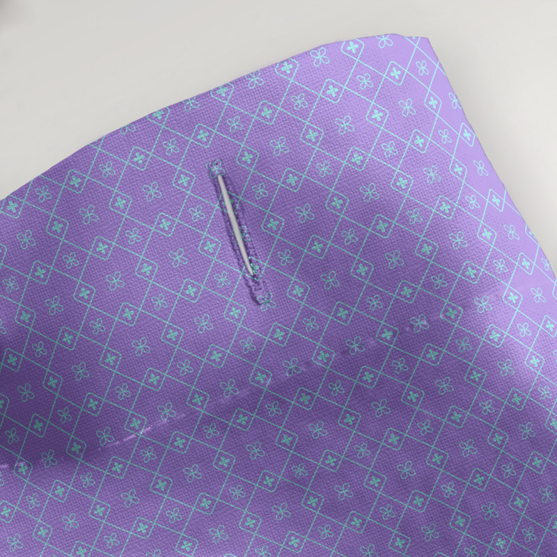 Rideau de douche simple Katelyn Elizabeth, Mauve / Bleu