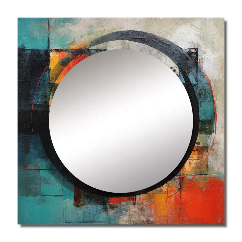 Jacqueling - Modern Geometric Large Square Mirror Wall Decor For Bedroom, 23" x 23"