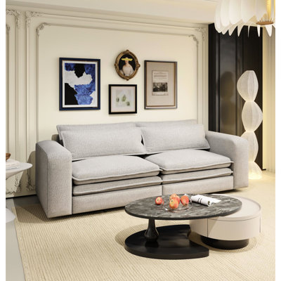 3 In 1 Convertible 93" King Size Sleeper Bed, Seat With Comfortable Support, Wide , 2 Lumbar Pillows, Grey, Easy To Clean, For Small Living Spaces Couch Metal And Plywood Frame, Residential Rooms