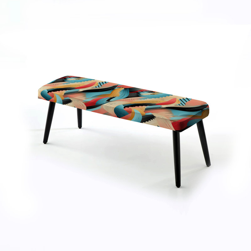 Rayures colorées Boho Spirit - Banc rembourré géométrique noir
