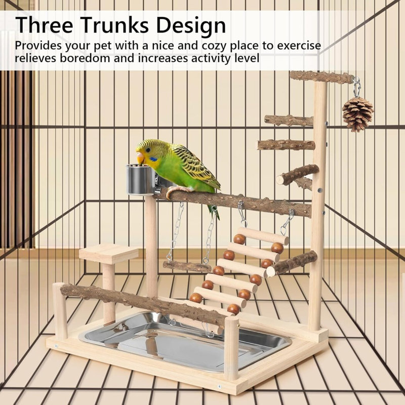 Perchoir en bois Bird, Marron foncé