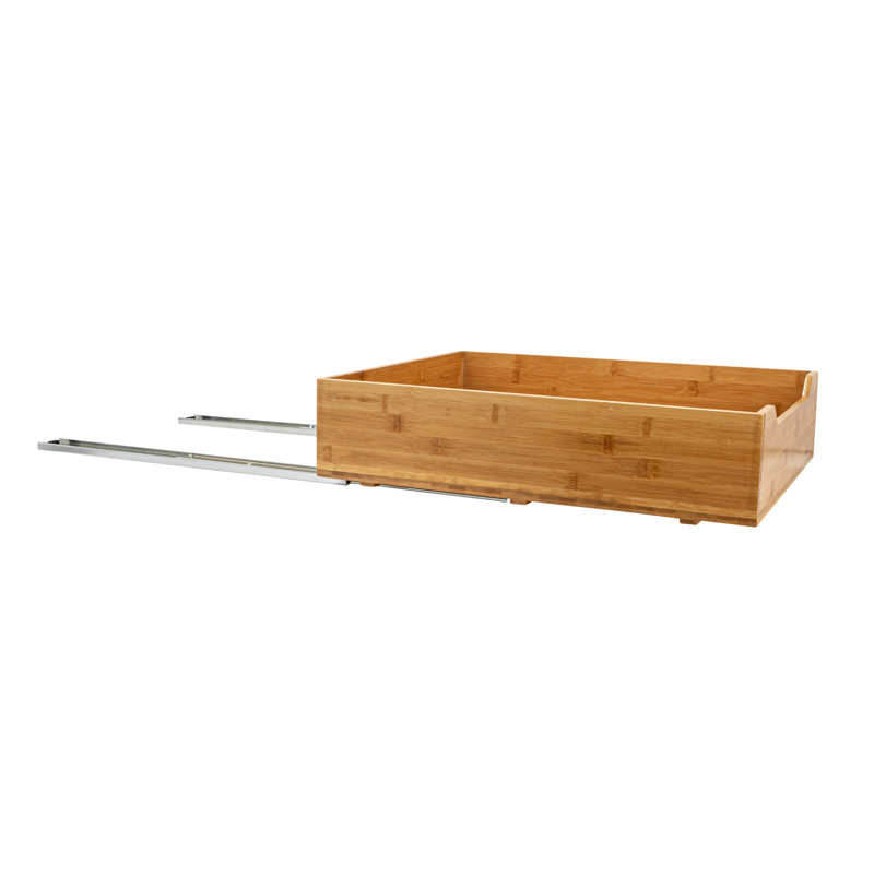 Natural Bamboo and Steel 17" Pull-Out Storage Drawer