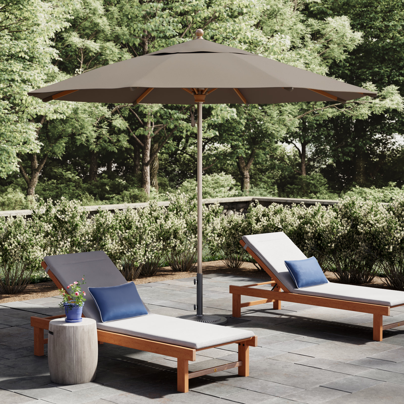 Darlington 132'' Outdoor Umbrella, Taupe Canvas
