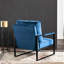 Chaise avec structure en métal, revêtement en velours bleu moderne Mid-Century pour bureau à domicile, chambre à coucher, salon, chambre à coucher, bureau-283620931