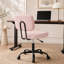 Chaise de bureau sans accoudoirs, petite chaise de bureau réglable en cuir de polyuréthane, chaise de travail ergonomique avec roulettes pivotantes à 360 °-2025993976
