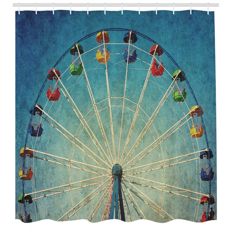 Ensemble de rideau de douche + crochets, H 69 po x l 105 po
