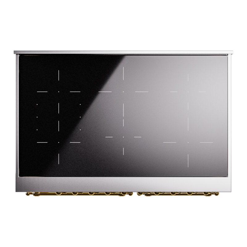ILVE Nostalgie II 40 in Induction Range, Antique White/Brass