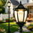 Solar Post Light Streetlight Black Aluminium