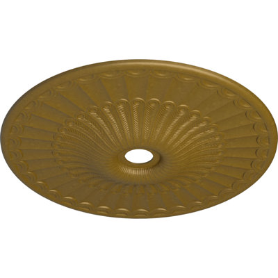 Endurathane Galveston Ceiling Medallion, 36 5/8"OD x 3 5/8"ID x 2 3/8"P (Fits Canopies up to 4 3/4"), Hand-Painted Gold Finish