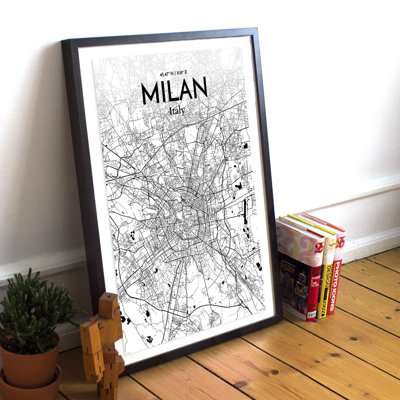 Milan City Map - No Frame Print