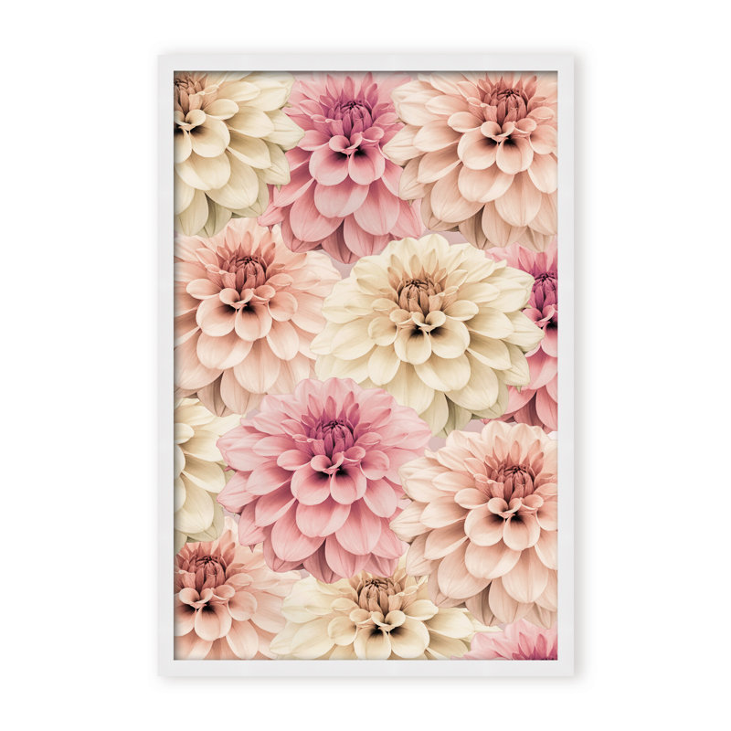 Nature Inspired Dahlia by  - Picture Frame Graphic Art on Paper, 24" H x 16" W x 1.125" D, Framed Matted Print, Beige