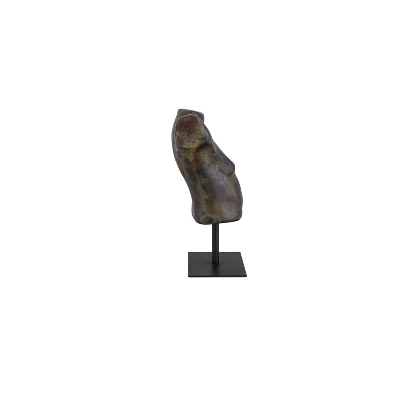 Victor Cast Alumiinum Sculpture Aged Black, Dark Green