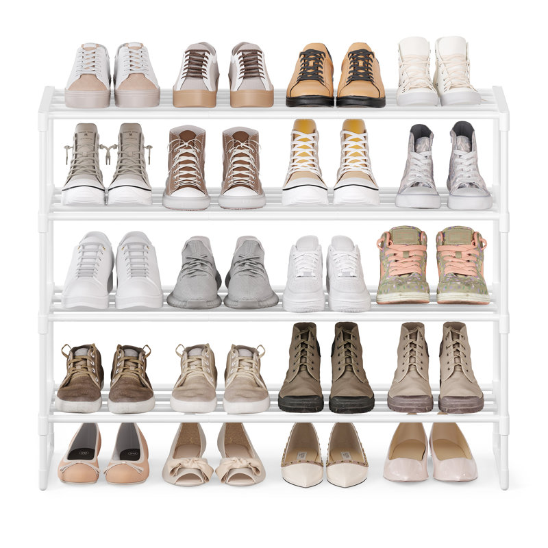 Bladwell 10 Pair Shoe Rack, 72cm H x 92cm W x 30cm D, White