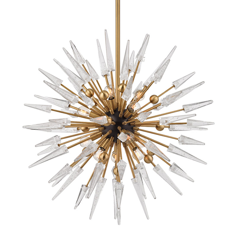 Sparta 12 - Light Sputnik Sphere Chandelier, Aged Brass
