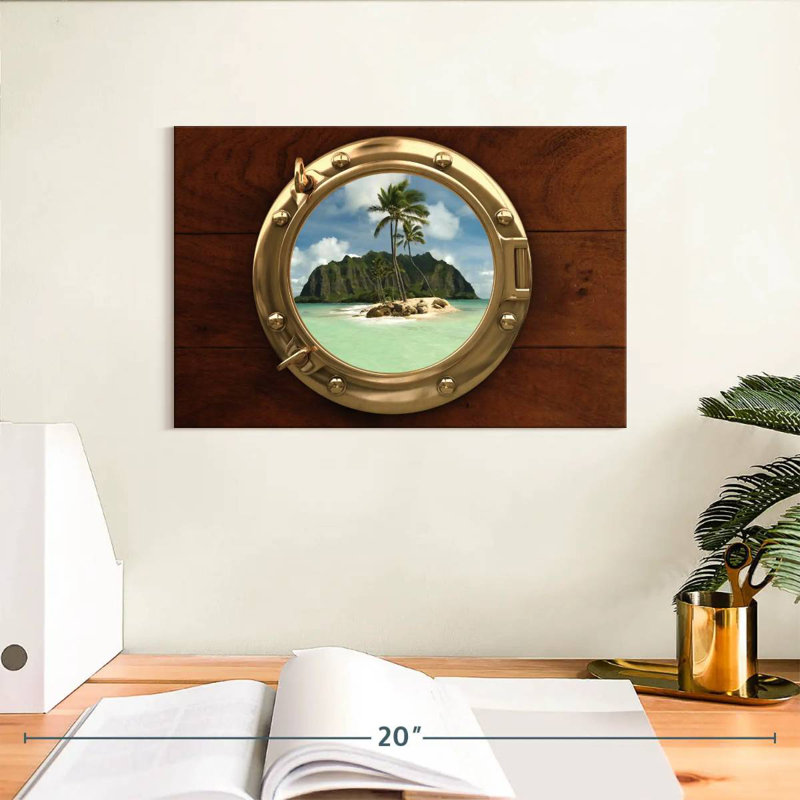 Aletra Sandy Beach Through Porthole, 8" H x 12" W