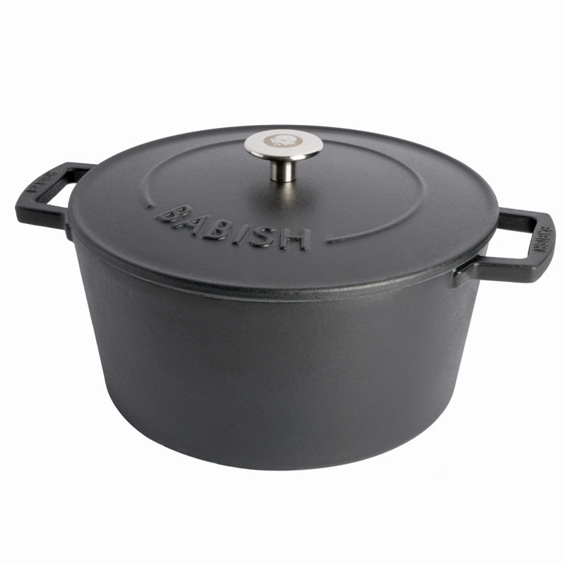 Cocotte en fonte émaillée 6 pintes Babish, Noir