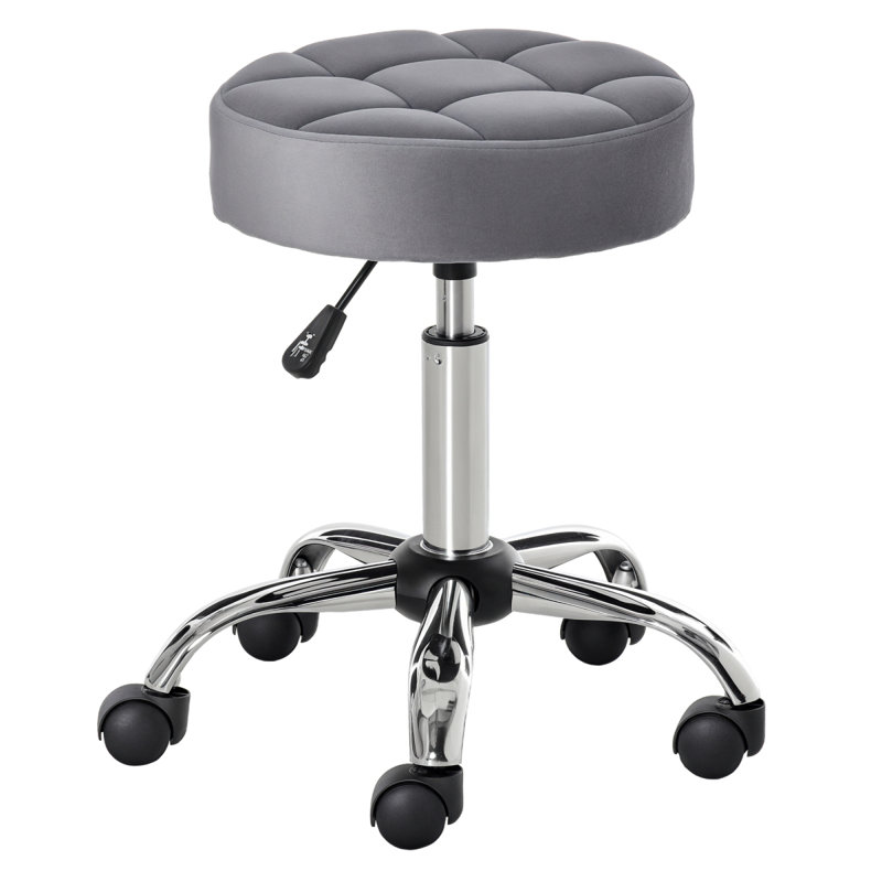 Office Chair Round Rolling Stool With Height Adjustable Lift, Vanity Chair
