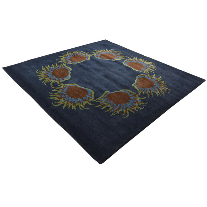 Tapis carré bleu marine Myrick