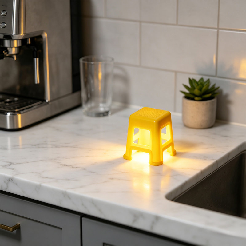Mini veilleuse en forme de tabouret de veilleuse pour téléphone portable, Yellow