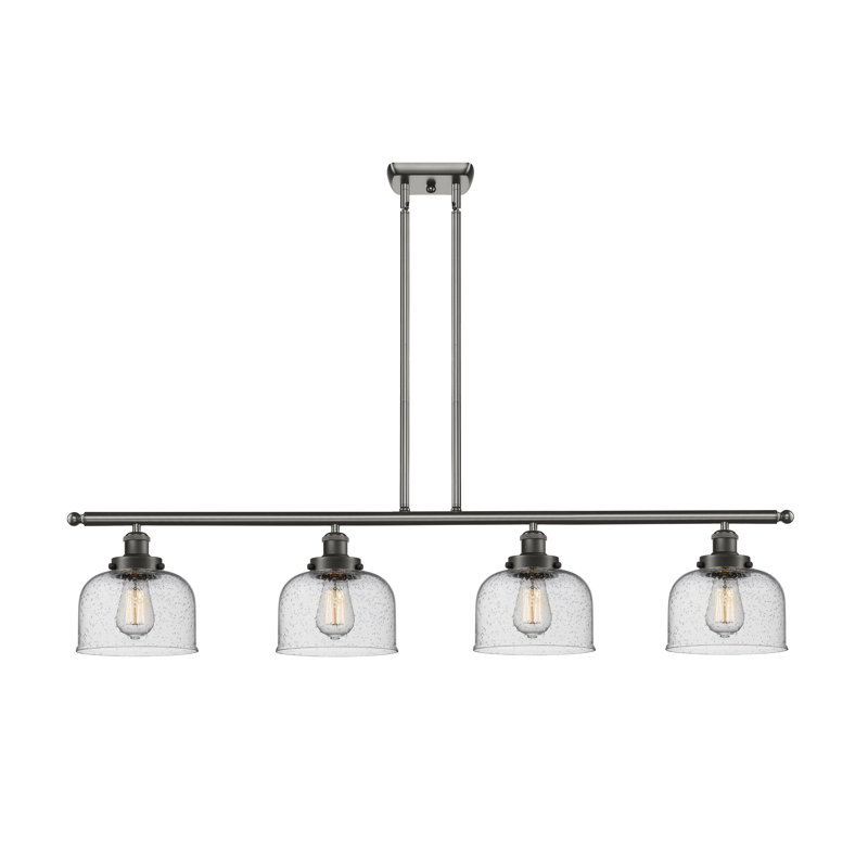 Luminaire suspendu pour îlot de cuisine 4 lumières Bissonnette, Grainé, Bronze huilé, Ampoule non incluse