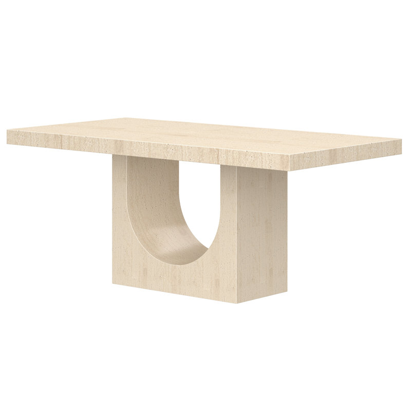 Contemporary ECC Concrete Rectangular Dining Table - Travertine
