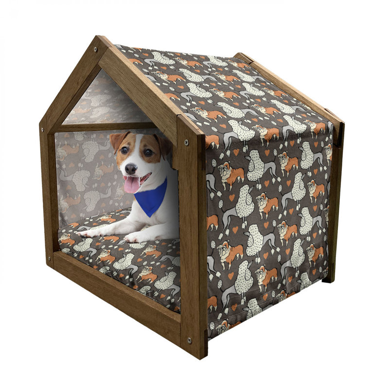 Niche en bois pour chien, H 25,59 po x l 29,53 po x P 21,65 po