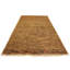 Tapis brun en laine noué à la main 4 pi 2 po x 5 pi 9 po sans motif et sans couleur unie