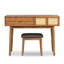 Ensemble de coiffeuse classique en bois avec miroir rabattable et tabouret pour la chambre à coucher