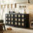 French Retro Solid Wood Rattan Sideboard