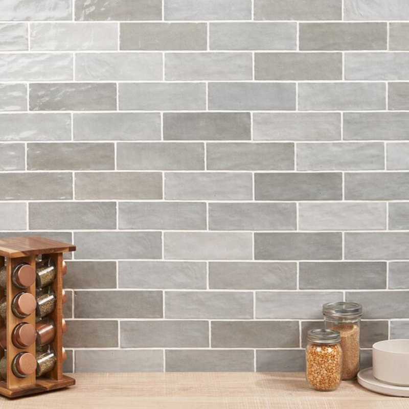 Portmore 3x8 Glazed Ceramic Tile, Gray