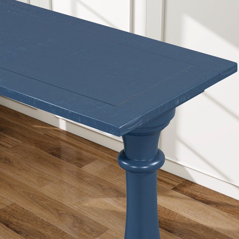 62.9" W Console Table, Navy Blue