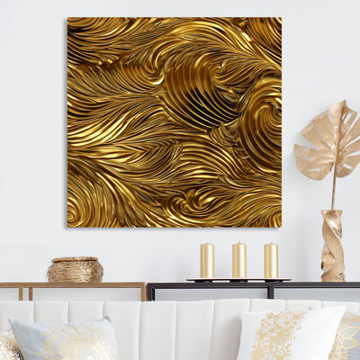 Golden Feathers Serenity III - Feathersmetal Wall Art