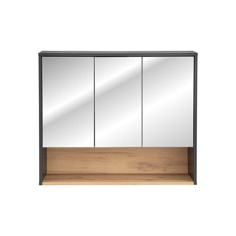 Ferdinanda W 750mm H Surface Framed Medicine Cabinet Mirror 6 Fixed, 75cm H x 80cm W x 25cm D