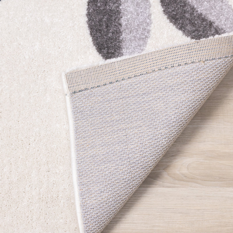 Annabel Cream Grey Yellow Watchful Toucans Area Rug, Rectangle 3'11" x 5'7"