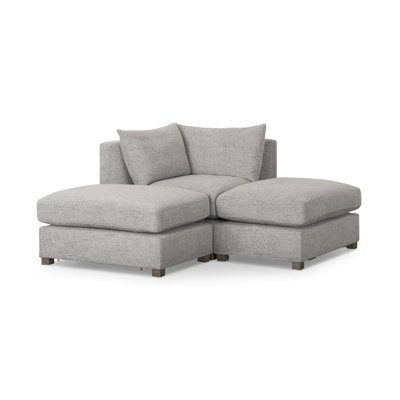 Ohare 3 Piece (W/ 2 X Ottoman) Modular Sofa Set
