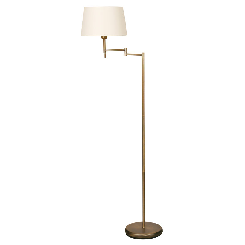 Garrard Swing Arm Floor Lamp with Outlet, Bronze