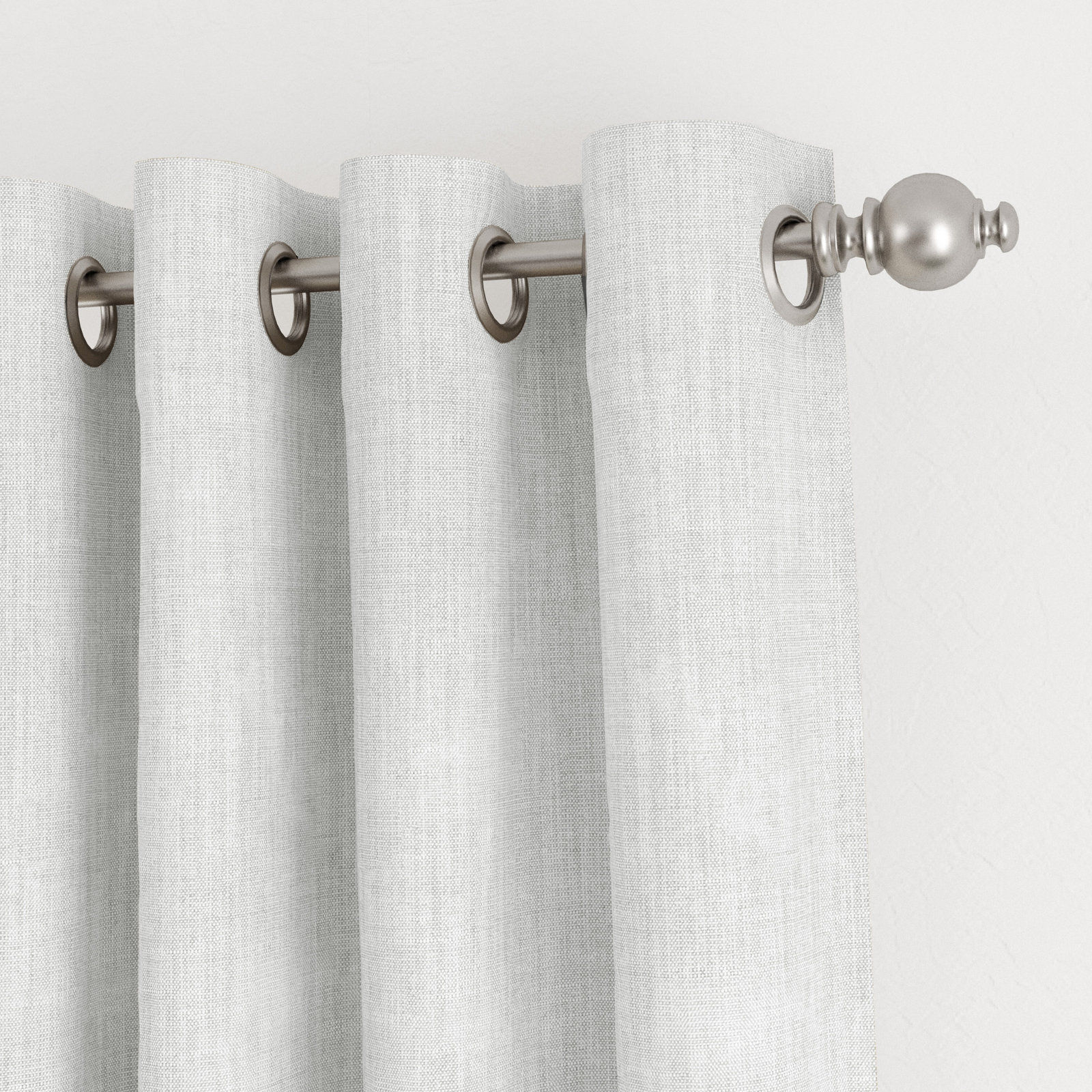 Textured Linen-Blend Blackout Curtain Panel Set, Light Gray, 50" W x 96" L