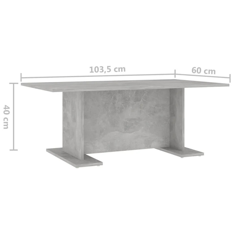Godehardt Sled Coffee Table, Concrete Grey