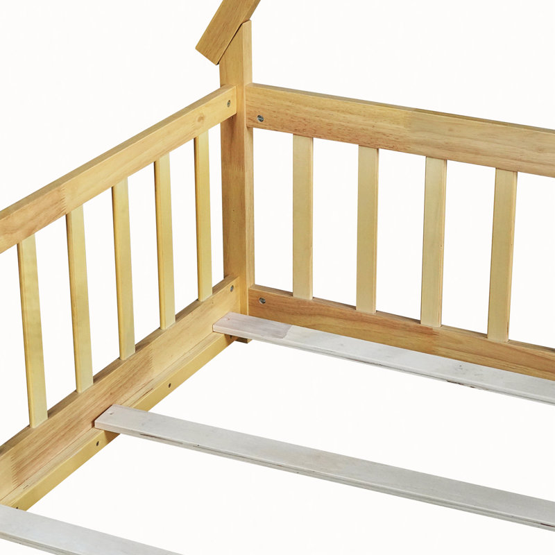 Lit en bois en forme de tente, lit tipi, Naturel, Simple