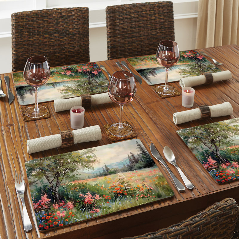 Ensemble de 4 napperons décoratifs Wildflower Field Premium