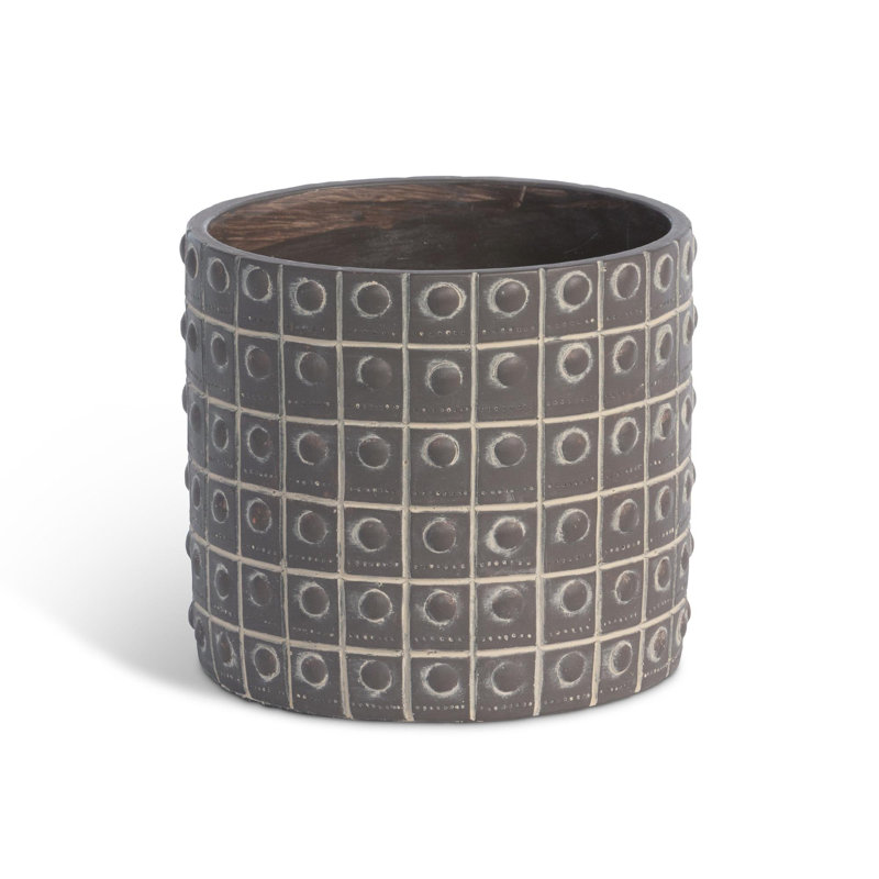 Cement/Sand Planter, 6'' H x 6.5" W x 6.5'' D
