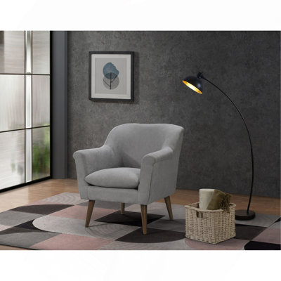 31.5" Steel Gray Woven Fabric Oversized Armchair