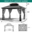 10'x12' Hardtop Gazebo – Aluminum Frame, Tin Roof, Curtains & Netting for Backyard Patio Garden